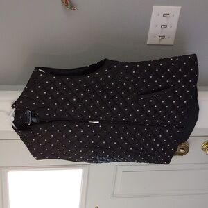 Black with White Polka dots light puffer vest